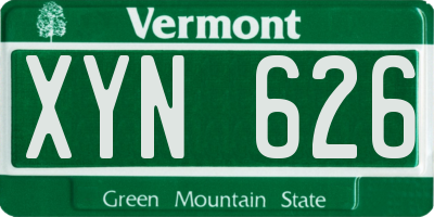 VT license plate XYN626