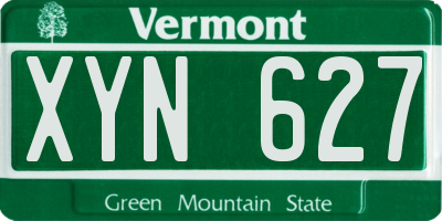 VT license plate XYN627