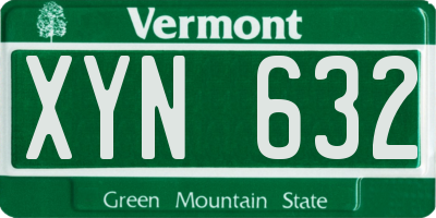 VT license plate XYN632
