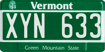 VT license plate XYN633