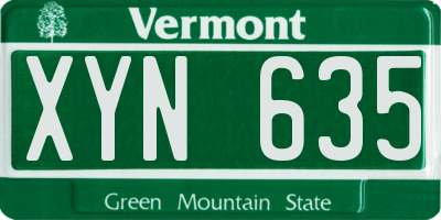 VT license plate XYN635