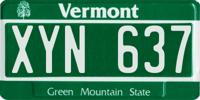 VT license plate XYN637
