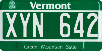 VT license plate XYN642