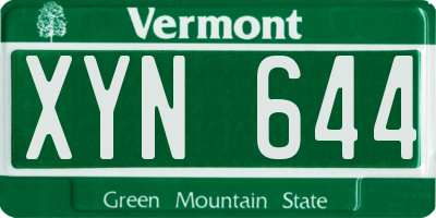 VT license plate XYN644