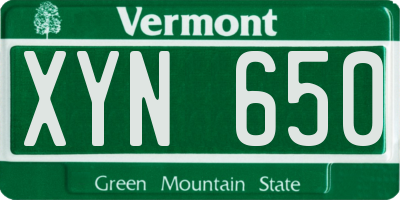 VT license plate XYN650