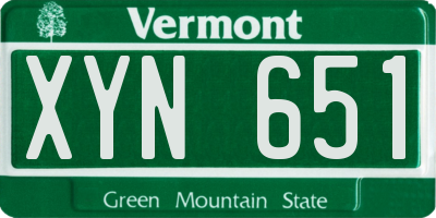 VT license plate XYN651