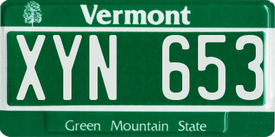 VT license plate XYN653