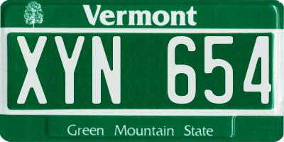 VT license plate XYN654