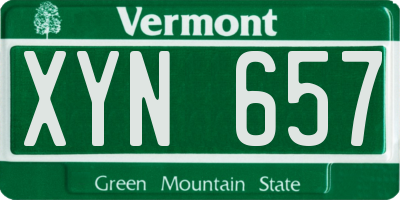 VT license plate XYN657