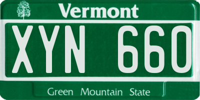 VT license plate XYN660