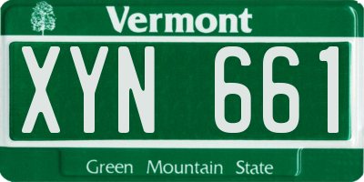 VT license plate XYN661