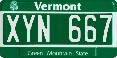 VT license plate XYN667