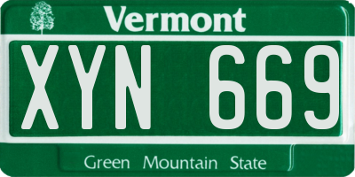 VT license plate XYN669