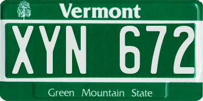 VT license plate XYN672