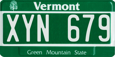VT license plate XYN679