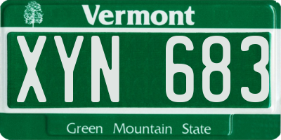 VT license plate XYN683