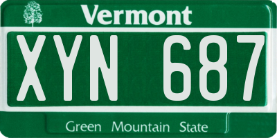 VT license plate XYN687