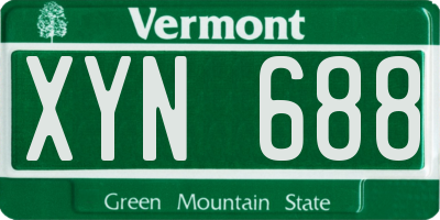 VT license plate XYN688