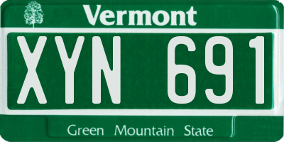 VT license plate XYN691