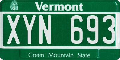 VT license plate XYN693