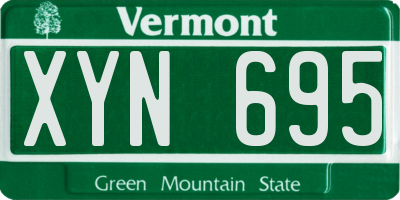 VT license plate XYN695