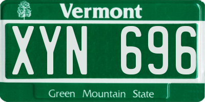 VT license plate XYN696