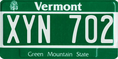 VT license plate XYN702
