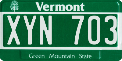 VT license plate XYN703