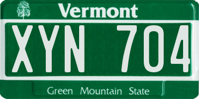 VT license plate XYN704