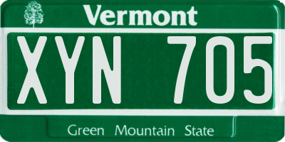 VT license plate XYN705