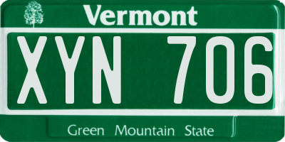 VT license plate XYN706