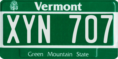 VT license plate XYN707