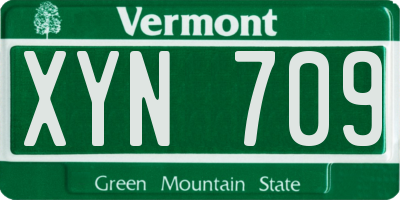 VT license plate XYN709