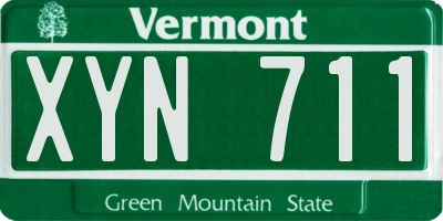 VT license plate XYN711