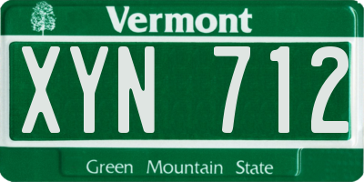 VT license plate XYN712