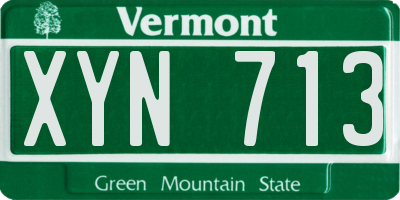 VT license plate XYN713