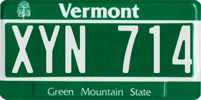 VT license plate XYN714