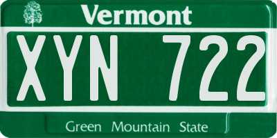 VT license plate XYN722