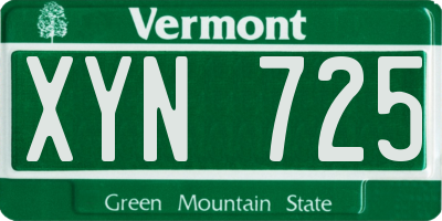 VT license plate XYN725