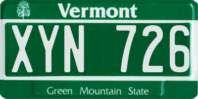 VT license plate XYN726