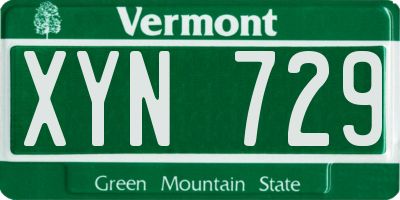 VT license plate XYN729