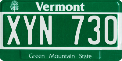 VT license plate XYN730