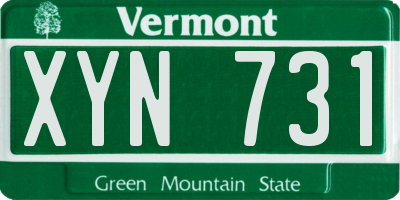 VT license plate XYN731