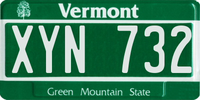 VT license plate XYN732