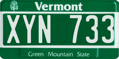 VT license plate XYN733