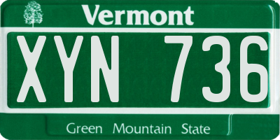 VT license plate XYN736