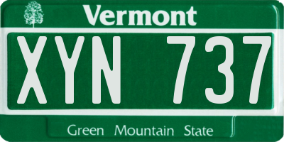 VT license plate XYN737