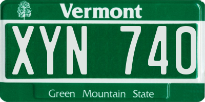 VT license plate XYN740