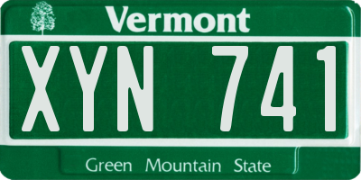 VT license plate XYN741