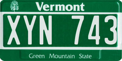 VT license plate XYN743